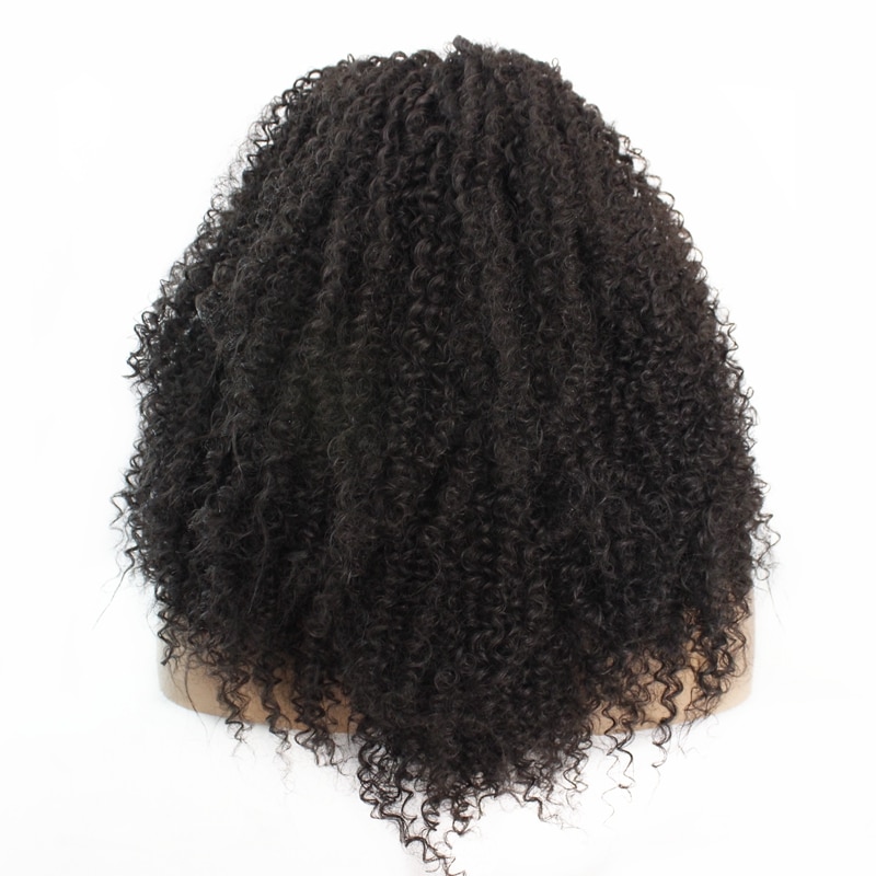 Peluca de pelo largo negro rizado con malla frontal, pelo de bebé Afro sin pegamento, Pelo Rizado sintético, peluca con malla frontal s, fibra resistente al calor