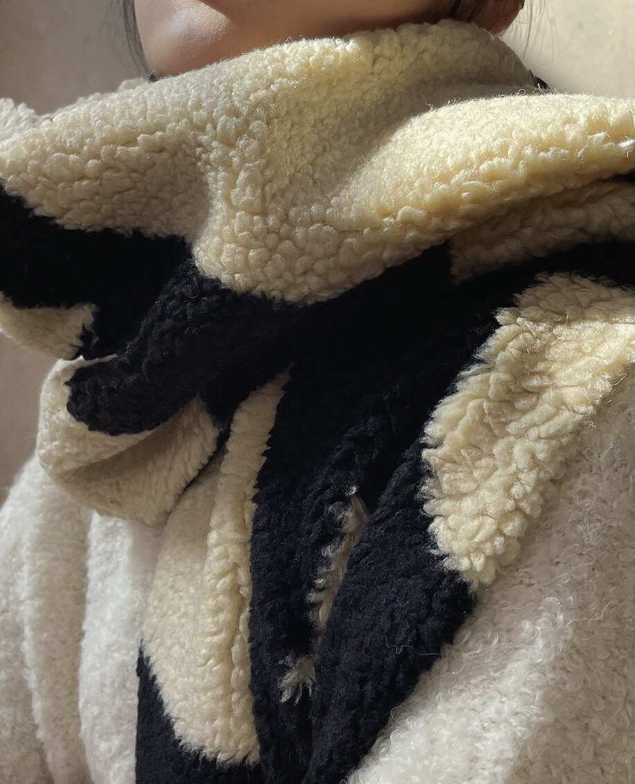 Winter woman warm real wool scarf