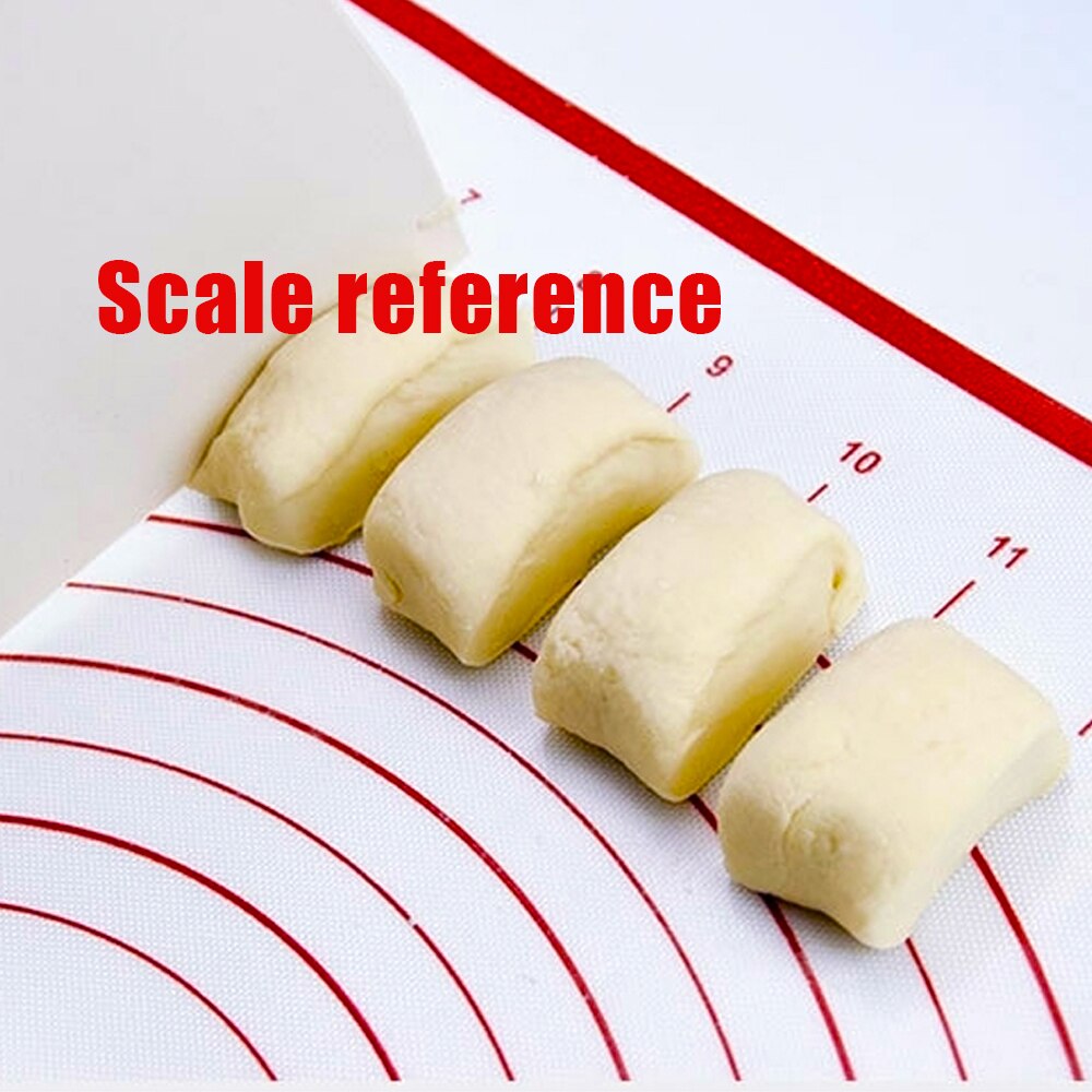 Siliconen bakmat met schaalverdeling, deegrolmat, kneedmat, antiaanbaklaag voor gebak, ovenvoering, bakvorm, bloemrolmat
