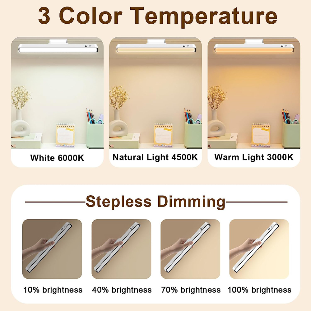 leestafellampen bureaulamp LED USB oplaadbaar licht traploos dimmen tafellamp hangende magnetische slaapkamer nachtlamp