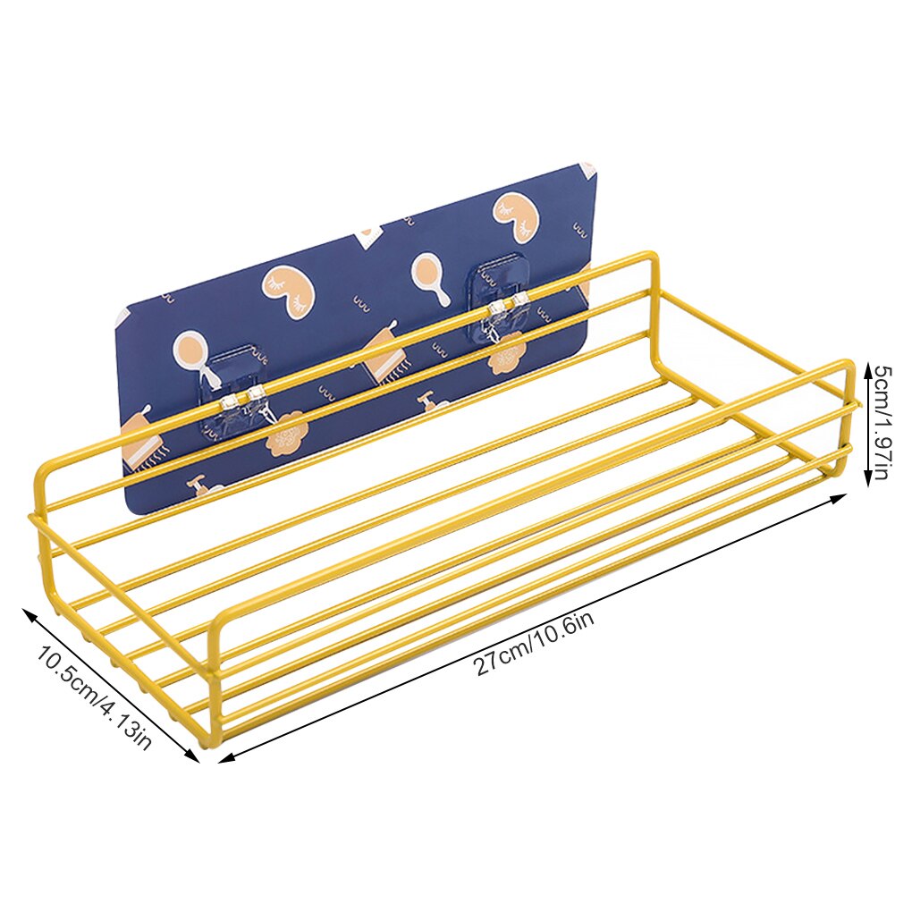 Bathroom Storage Rack Corner Organizer Toilet Kitchen Wall Hanging Iron Shelf without Drilling: B