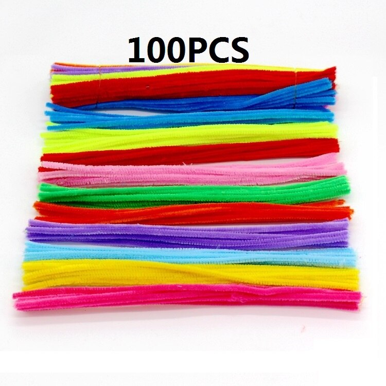 100pcs Multicolour Chenille Stems Pipe Cleaners Handmade Diy Art Crafts Material Kids Creativity Handicraft Children Toys: Default Title