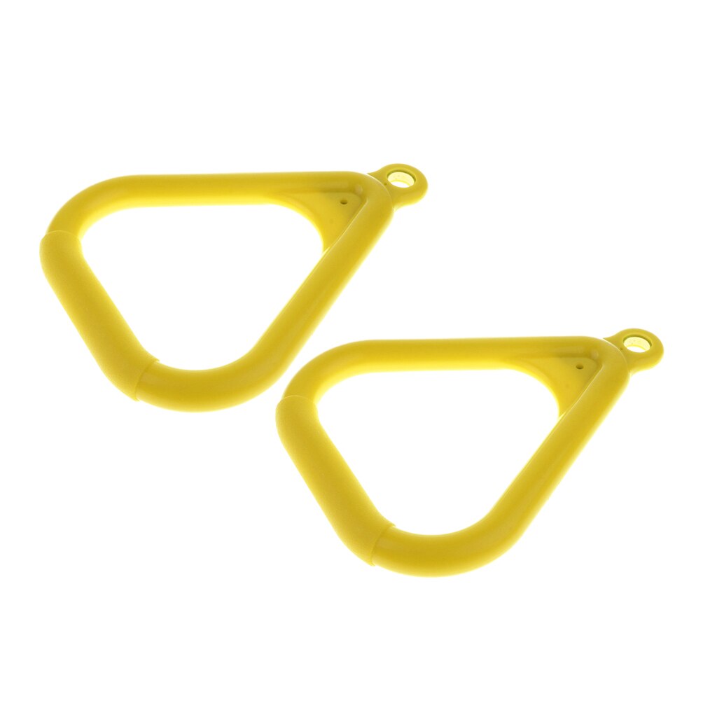 2pcs Swing Set Replacement Rings Trapeze Handles Parts, Kids Swingset Hanging Ring Jungle Gym Accessories - Yellow