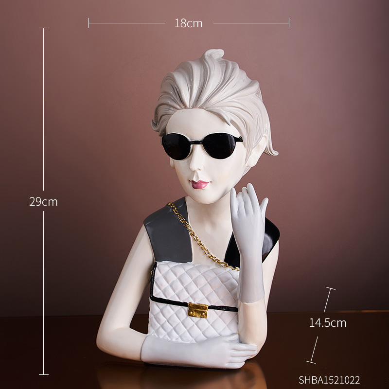Sculpture de femme en résine d'art moderne, Statue de personnage, décor de salon, accessoires de décoration pour la maison: Wear sunglasses