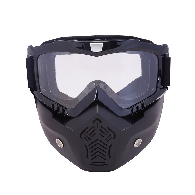 Men Women Ski Goggles Snowboard Snowmobile Eyewear Detachable Mask Snow Winter Skiing Glasses Motocross Sunglasses: S052 Clear lens