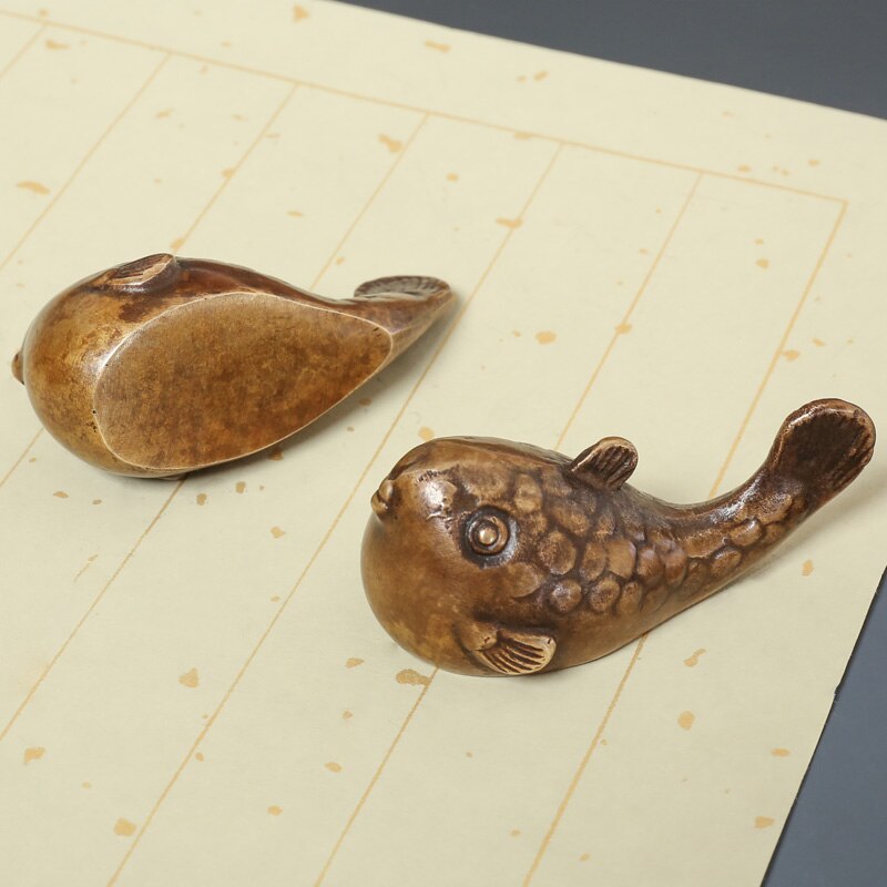 Leuke Metalen Paperweights Hoge Grade Papier Gewicht Chinese Tradtional Kalligrafie Brons Paperweights Sculptuur Papier Drukken Prop