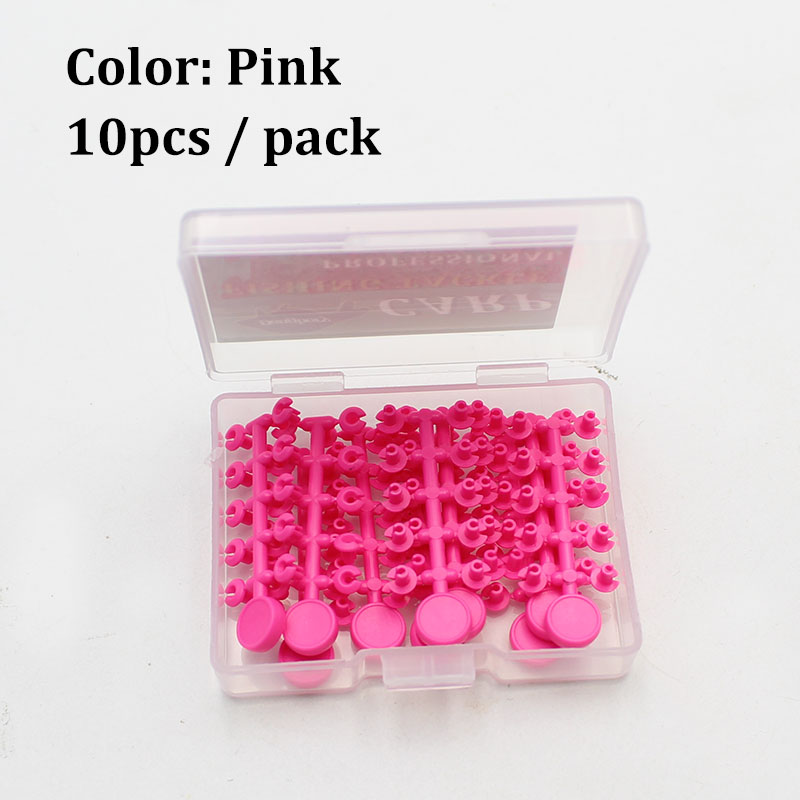 10 Kaarten Karpervissen Accessoires Haak Aas Floss Cap Vissen Karper Pop Up Boilies Stop Kralen Karper Pakken Rigs Aas stopper Tool: Pink