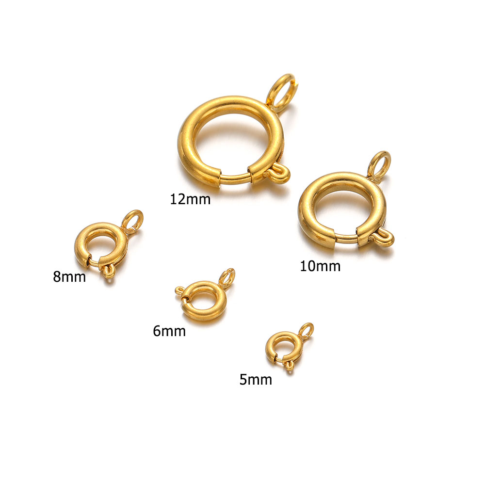 10 stuks cirkelveerknop roestvrijstalen sluitingen haken eindconnectoren voor doe-het-zelf ketting sluitingen sieraden maken accessoires: S / WHITE