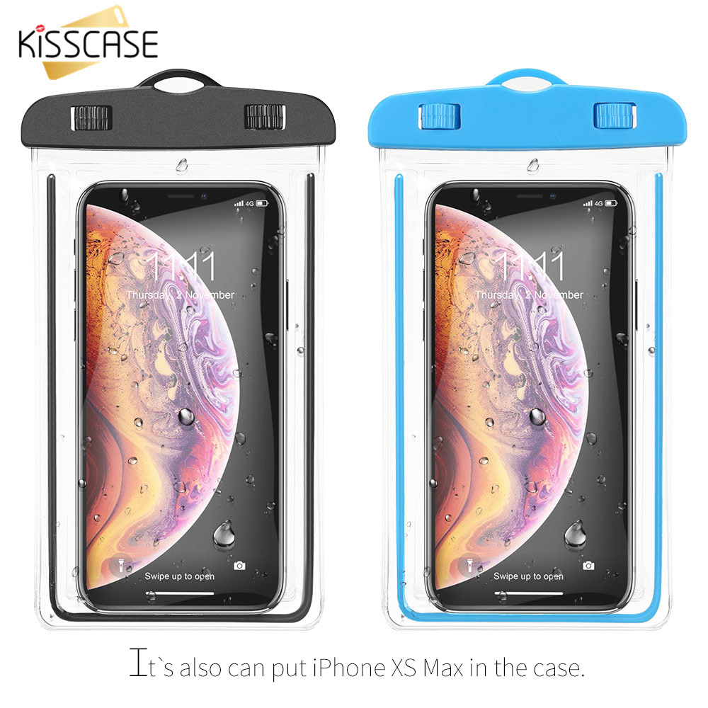 KISSCASE Leucht Wasserdicht fallen Für iPhone 7 8 X Abdeckung Universal- transparent Wasserdichte Beutel Für Samsung S9 S8 Plus Schwimmen tasche