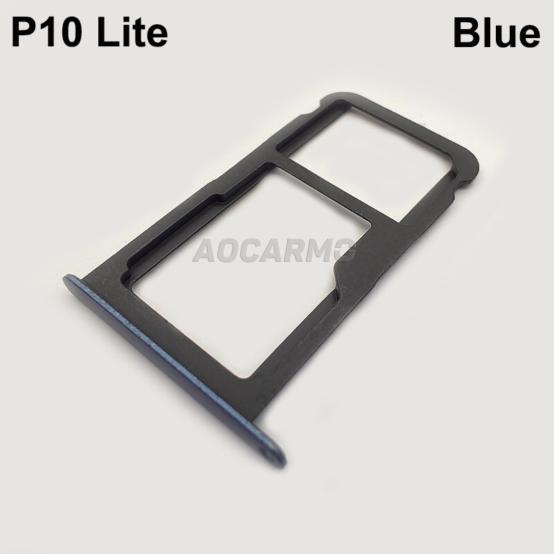 Aocarmo-soporte para MicroSD para Huawei P10 Lite, bandeja de tarjeta Sim Nano, pieza de repuesto para ranura