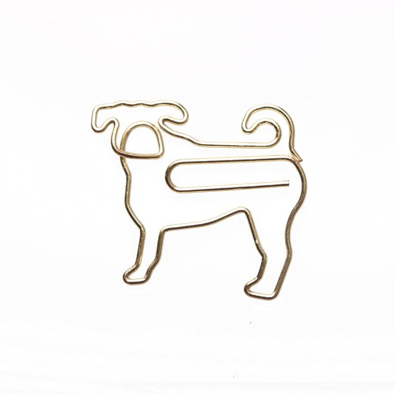 Goldene Hund Clip Ebene büroklammern Karikatur Papier Clips Kreative Anpassung Spezielle-geformt Gold Papier Clips Kawaii Schreibwaren: A
