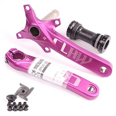 Fiets crankstel 104 bcd fiets crankstel mtb onderdelen mountainbike componenten fiets crankstel fietsonderdelen: Paarse crank met bb