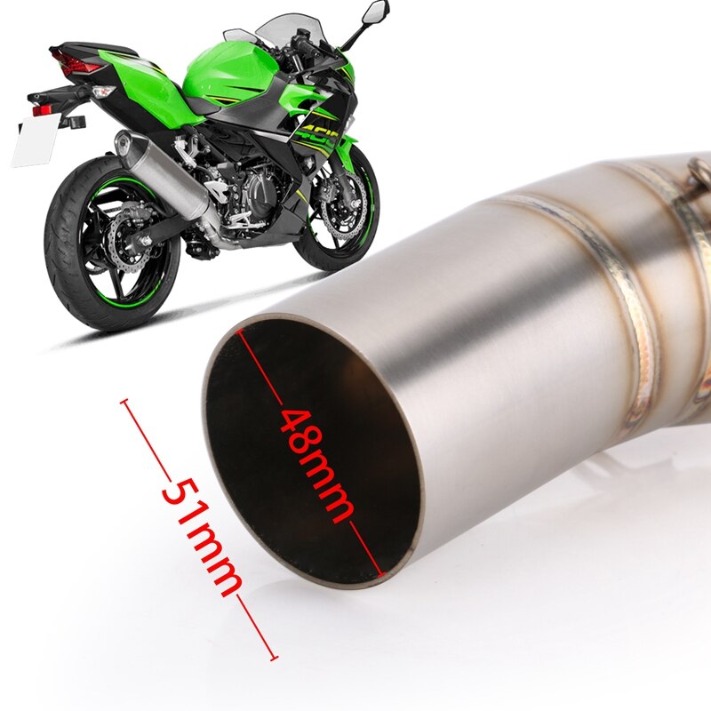 KOlightning Stainless Steel Exhaust Connect Link Pipe For Kawasaki Ninja 400 / 250 (2017-2019) – 2-1398673
