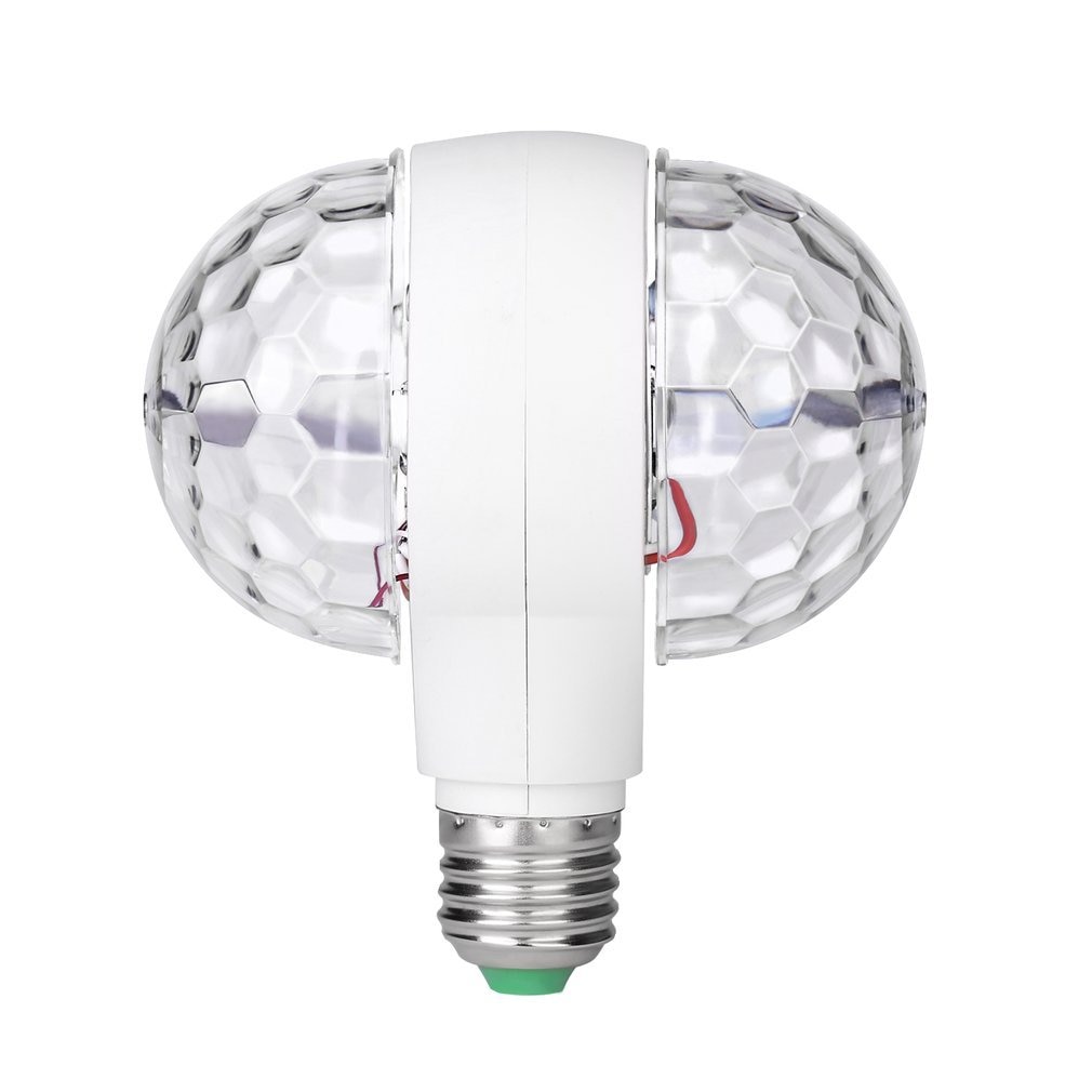Bombilla LED giratoria de doble cabezal, lámpara de discoteca de escenario mágico, de colores, 6W
