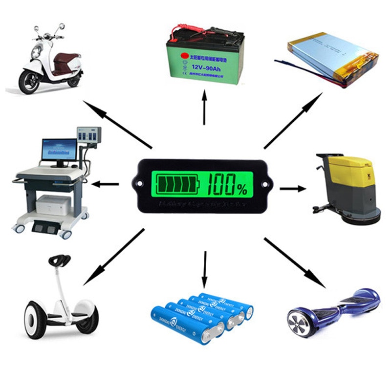 3S 4S 5S 6S 7S 8S 10S 12S 13S 15S, indicador de capacidad de la batería LiPo de iones de litio azul LY6W, pantalla LCD, Detector restante