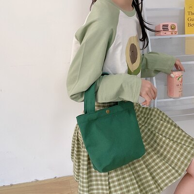 Jedzenie niosące pudełko na obiad urocza torba dziecko zakupy puste Eco klient prezent z płótna przenośne dzieci luzem tkanina w jednolitym kolorze obiad: zielony