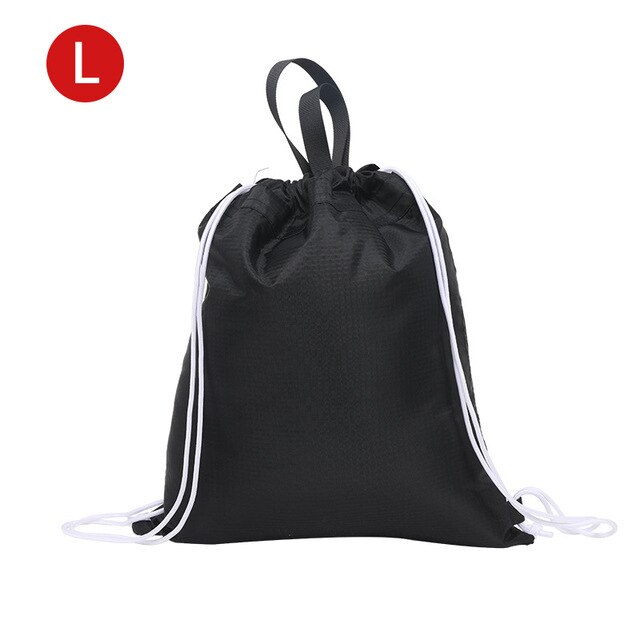 Mannen Sporttas Reizen Opbergzakken Waterdicht Sneldrogende Pack Koord Sport Rugzak Nylon Lichtgewicht Draagbare Tas Vrouwen: Black l