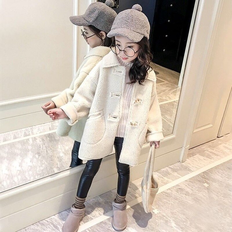Meisjes Winter Herfst Wollen Jas En Najaar Kinderen Lange Sectie Kinderkleding Mode Casual Winter Jas