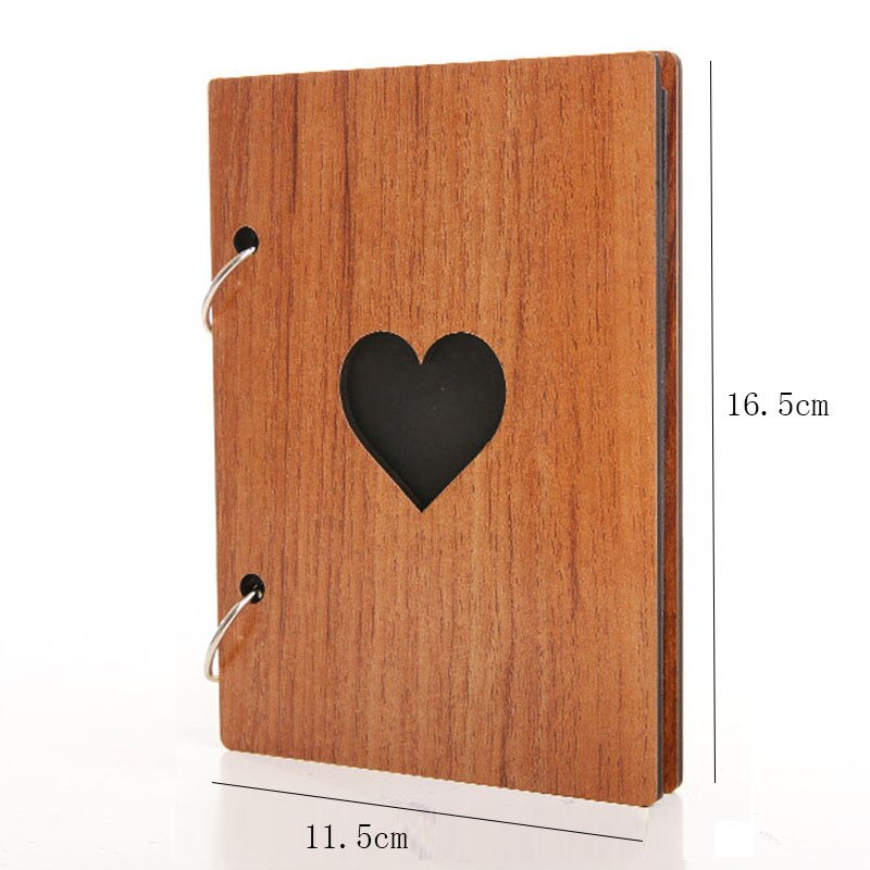 Album Photo en bois de 6 pouces, fait à la main, feuille ample, collé, pour bébés amoureux, mariage, DIY bricolage, Photo commémorative,: Love - black pages