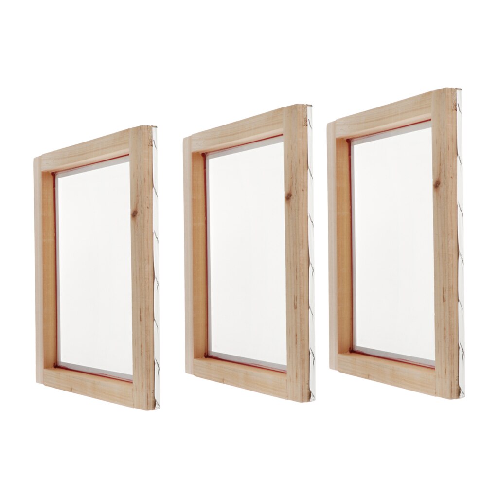 3 Stuks Zeefdruk Houten Frame Zijde Print Mesh 77T 25X35Cm Voor Zeefdruk