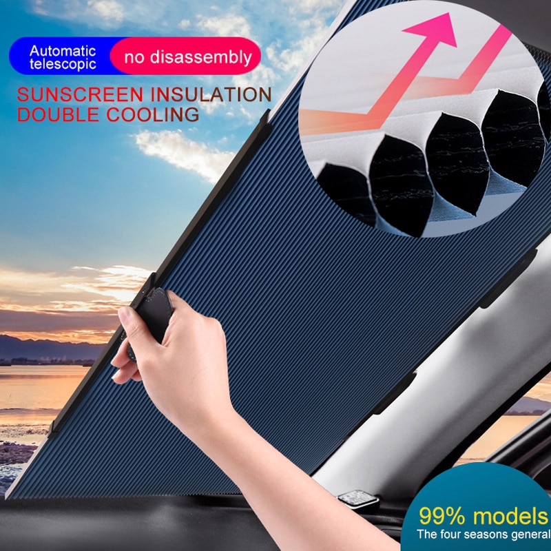 Cellular Foldable Car Front Window Curtain Windshield Sun Shades Cuttable Anti-UV Car Window Shade 40/60/65cm Sun Block