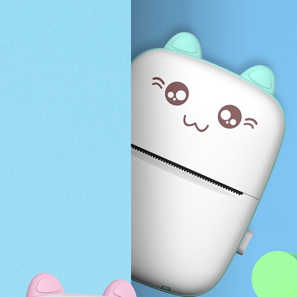 Handheld Mini Thermal Printer Mobile Phone Wireless Photo Memo Wrong Question Printer With 1 Roll Printing Paper