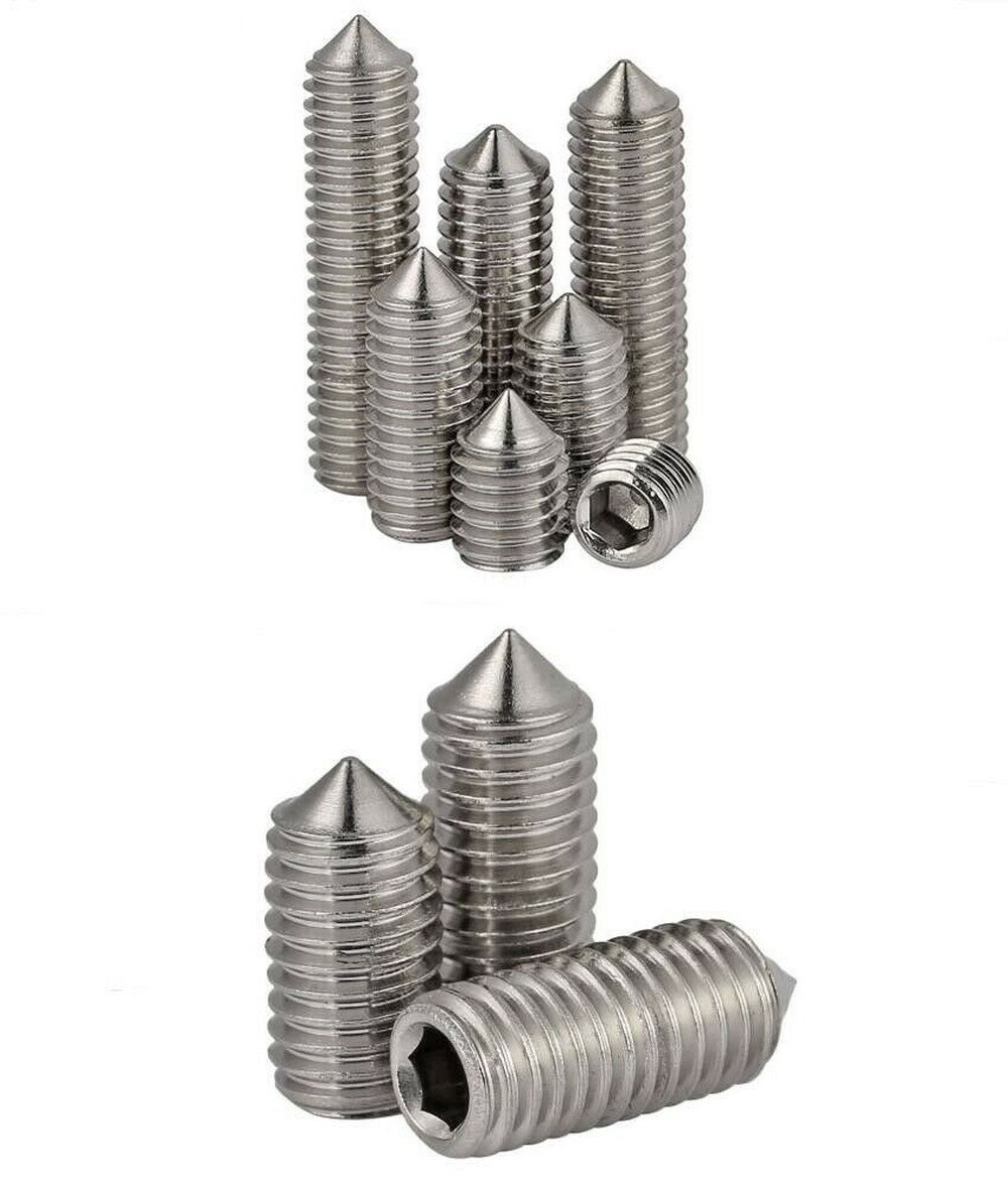 5pcs M10-M12 304 stainless steel cone end set screws hexagon socket headless screws