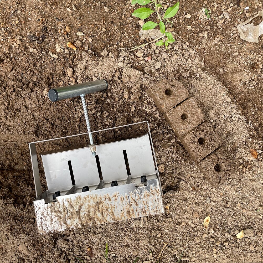 2 inch Manual Soil Blocker Stainless Steel Handheld Soil Block Maker with Handle Plant Soil Blocking Tool for Seedlings Starting