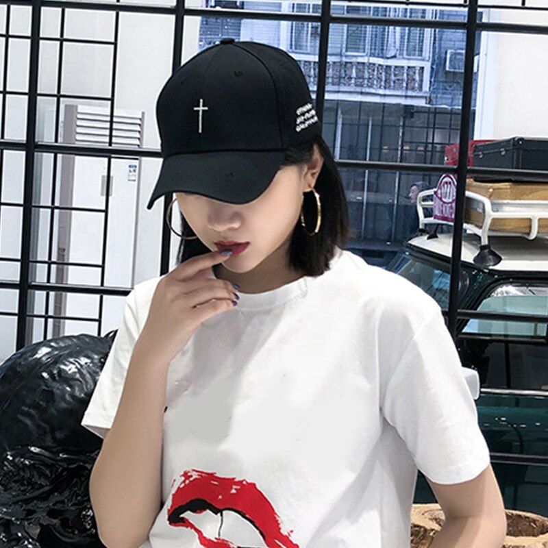 Gorra de béisbol con cinturón cruzado para hombre y mujer, gorro con bordado de letras, Snapback, informal, de algodón, con visera cruzada, color negro, nueva