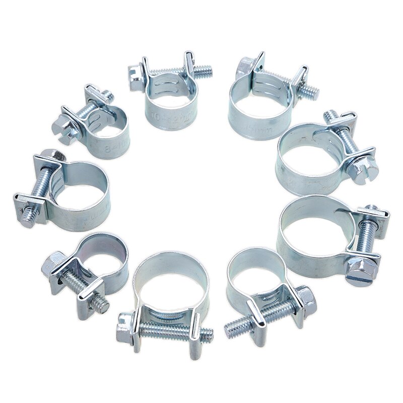 Mayitr 135pcs Galvanized Metal Hose Clamp 8-18mm Screwdriver Hose Clamps for Auto Cooling System Assortment