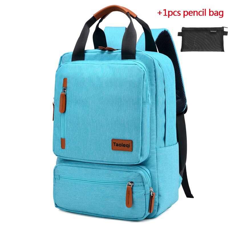 IKE MARTI Casual Men Laptop Backpack 15.6 Inch Waterproof Girl Gray Anti-Theft Woman Junior High School Bag Backpacks: light blue-p