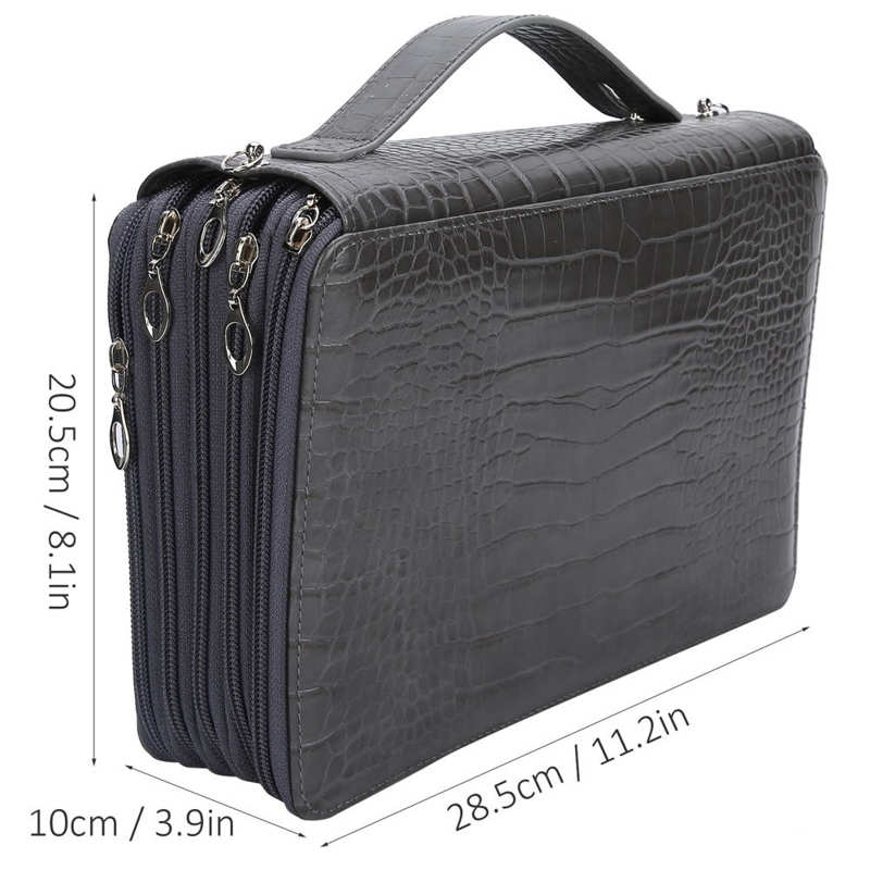 252 Gaten Gekleurde Etui Grote Capaciteit Art Schilderen Pen Draagbare Pu Pencilhold Pouch Kit