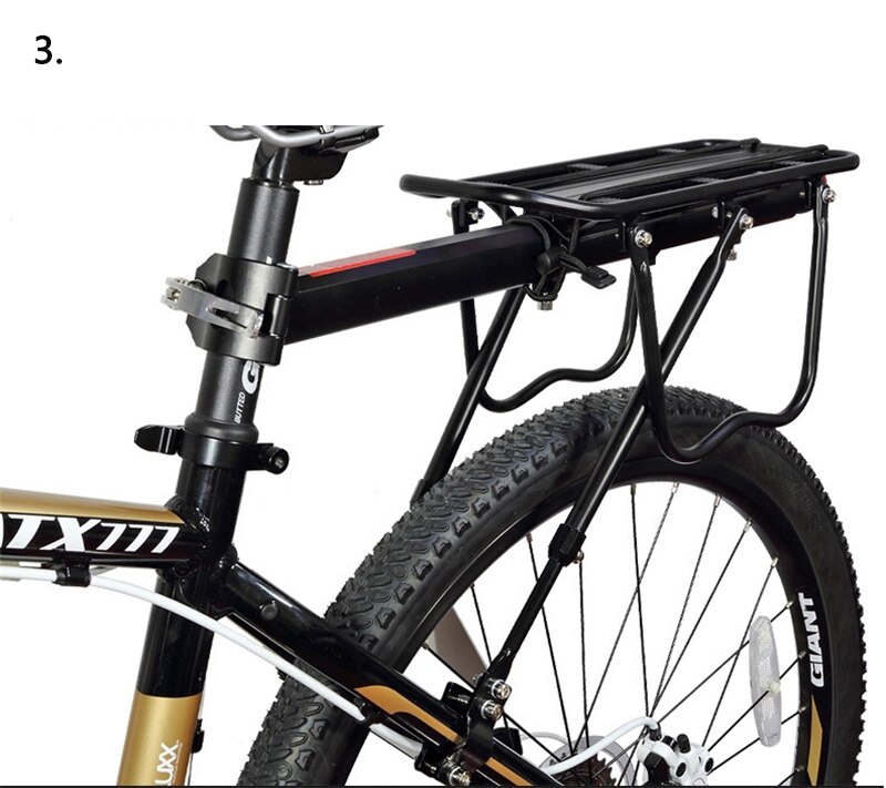 Cykel bagagehållare last 26 27.5 29 tums mtb bakre hyllhylla cykling sadelstolpe väskhållare stativ aluminium: Default Title
