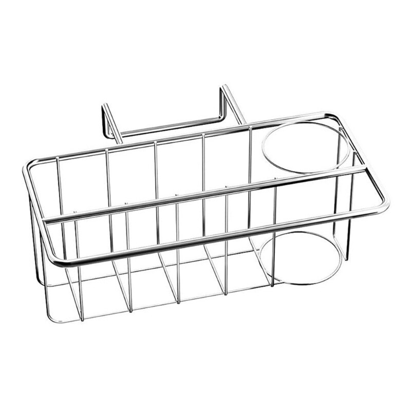Rvs Rag Plank Gootsteen Opbergrek Sponge Holder Sink Organizer Voor Zeep Flessen, Borstels, theedoeken En Rags: Hanging basket