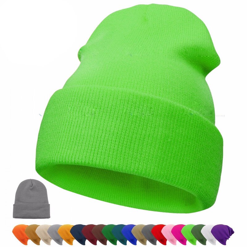 Vinterhuer hue almindelig strikhue efterår vinter varm skimanchet kasket uld blandinger bløde slouchy skull caps huer mænd kvinder