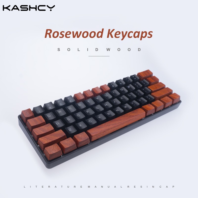 Kashcy wood keycap for mechanical keyboard rosewood solid wooden keycaps spacebar Esc Cherry mx OEM