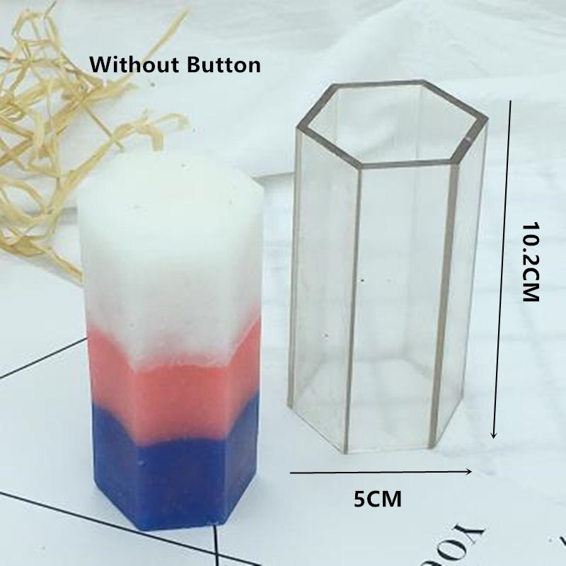 5 stilarter plast diy lysforme søjle pyramide cylinder firkantet sekskant duftlys gør form håndlavet sæbe: Sekskant