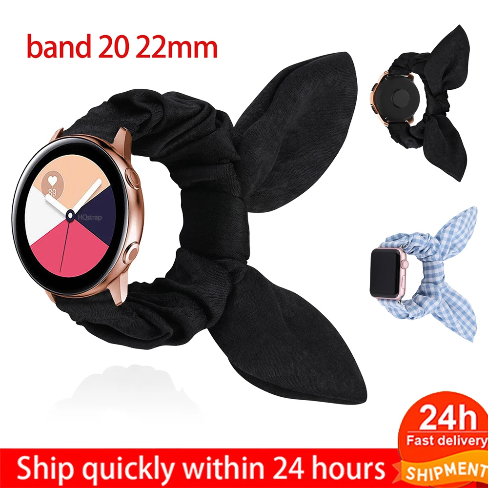 Correas elásticas Scrunchie para reloj samsung Galaxy, banda de reloj de 42mm 46 para samsung Galaxy Watch 3 41 45mm Huawei Watch GT 2e