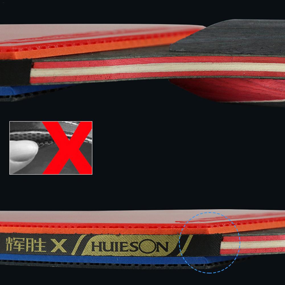 Huieson 5 Star Carbon Fiber Tafeltennis Racket Dubbele Puistjes-In Rubber Pingpong Racket Carbon Enkele &amp; Racket Cover lange/Korte