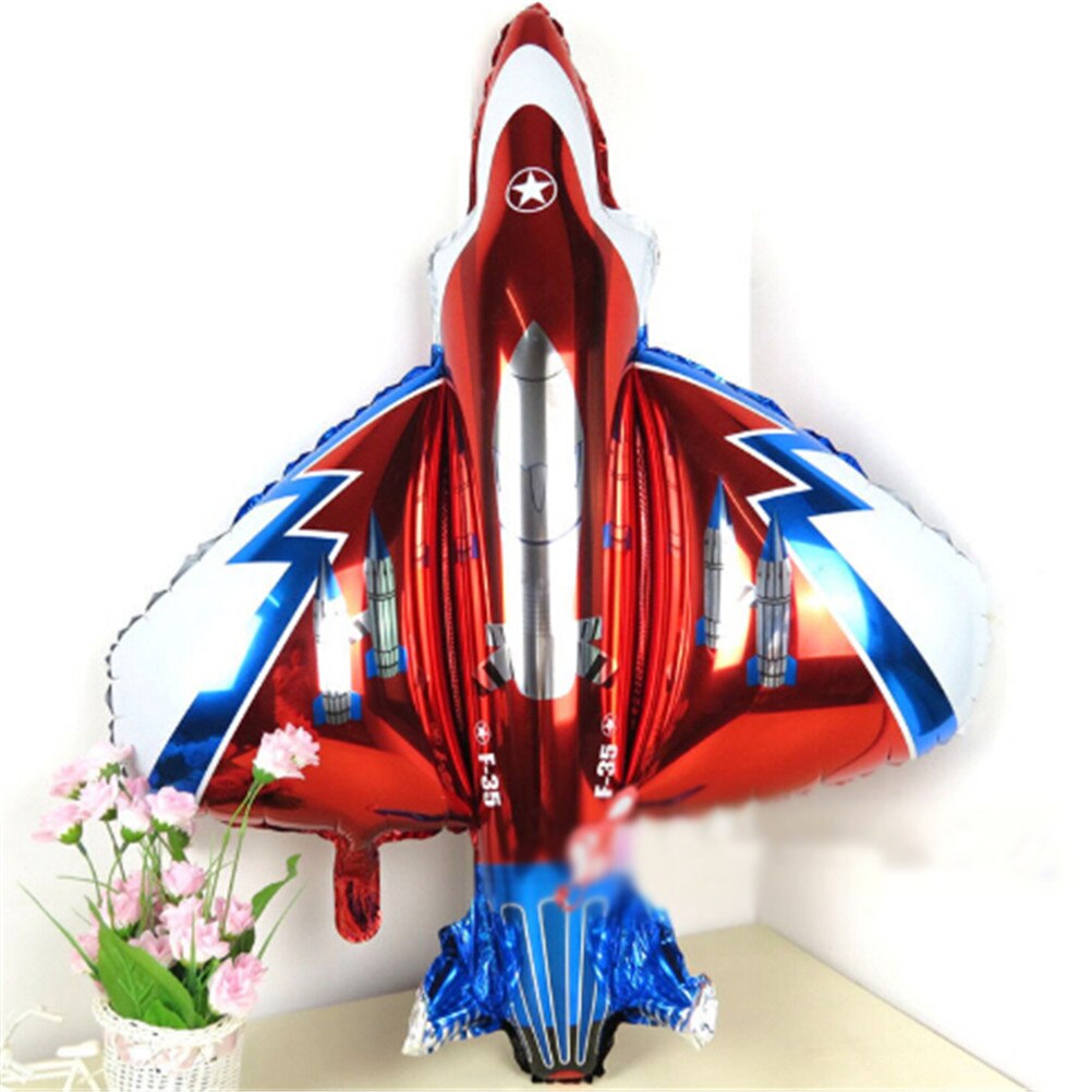 Giant Fighter Plane Inflatable Foil Helium Cartoon Plane Ballons For Baby Boy Shower Kids Birthday Party Decor 87*93cm
