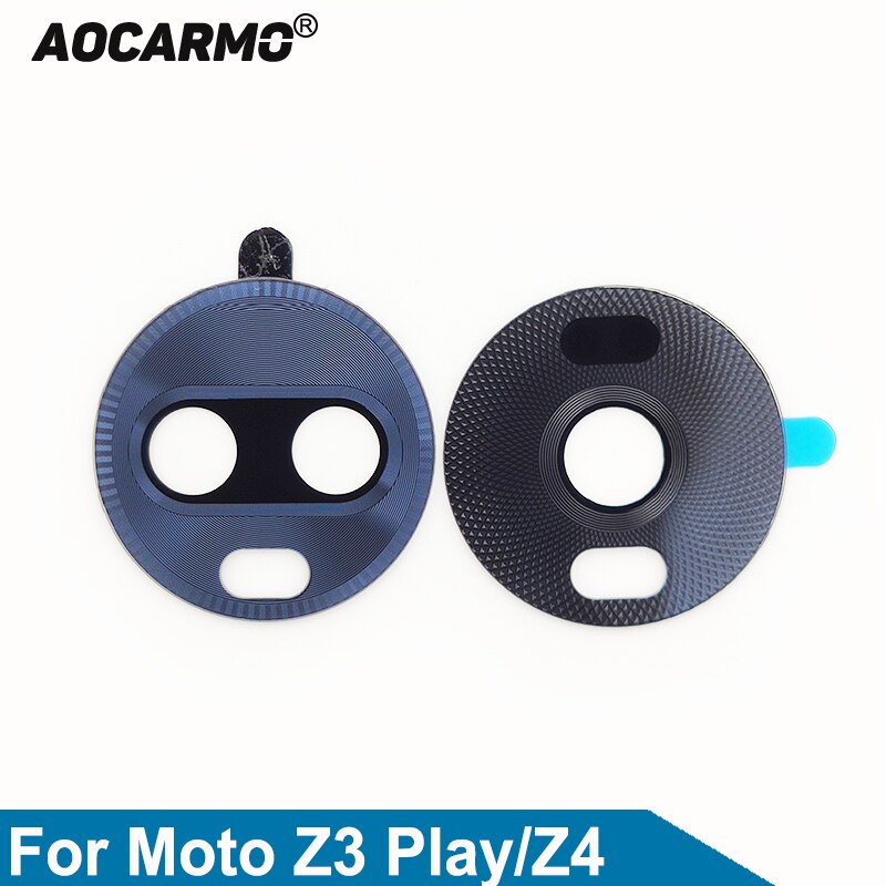 Aocarmo Voor Motorola Moto Z3 Play / Z4 Achter Back Camera Lens Glas Met Sticker Vervanging Deel