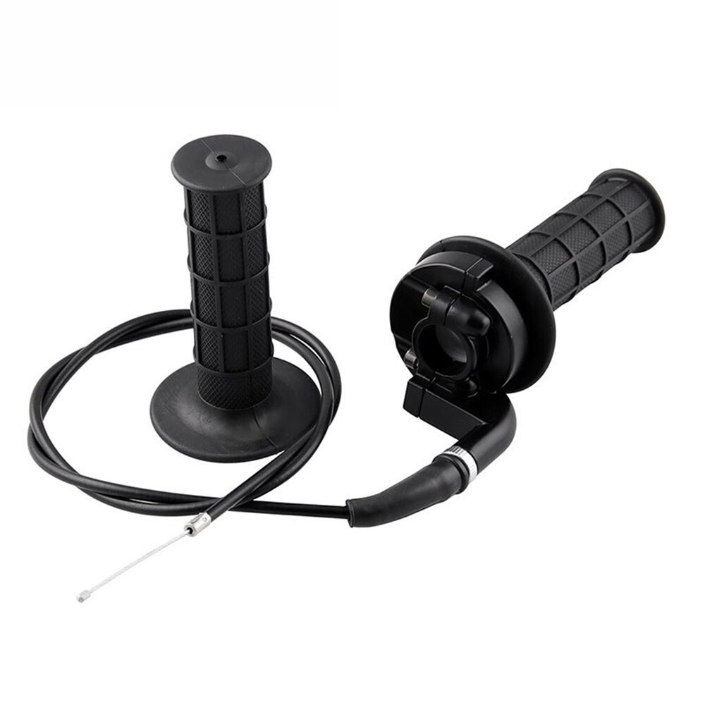 Motorfiets handvat girps + zwart Throttle lijn Gas Vestigen Dirt Pit Bike onderdelen niversal Twist Gashendel Grips & Kabel set: Default Title