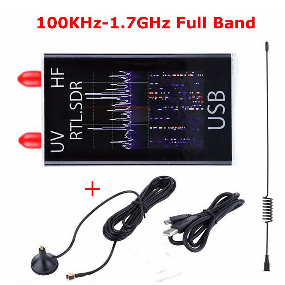 100 khz -1.7 ghz fuldbånd uv hf rtl-sdr usb tuner modtager / r820t+8232 ham radio
