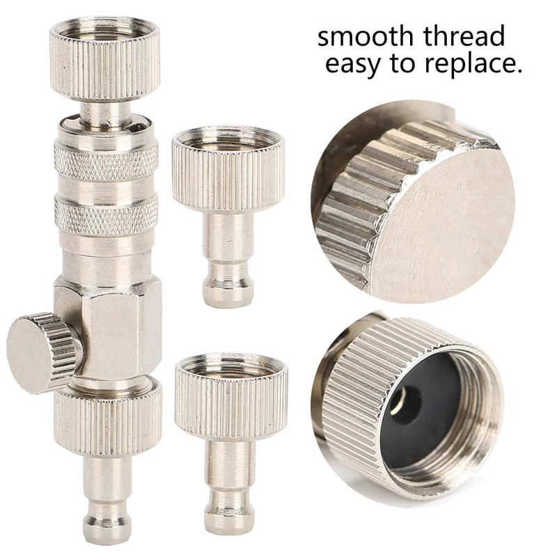 3Pcs Airbrush Connector Snelkoppeling Met Luchtstroom Aanpassing Air Compressor Montage