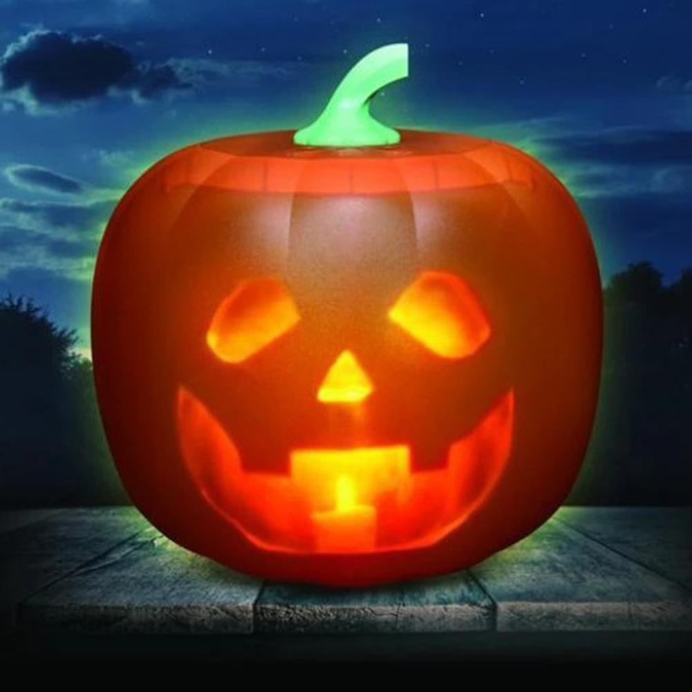 Spot Halloween Flash Talking Animated LED Pumpkin Projection Lamp with Built-In Projector & Speaker 3-In-1 for Home Party