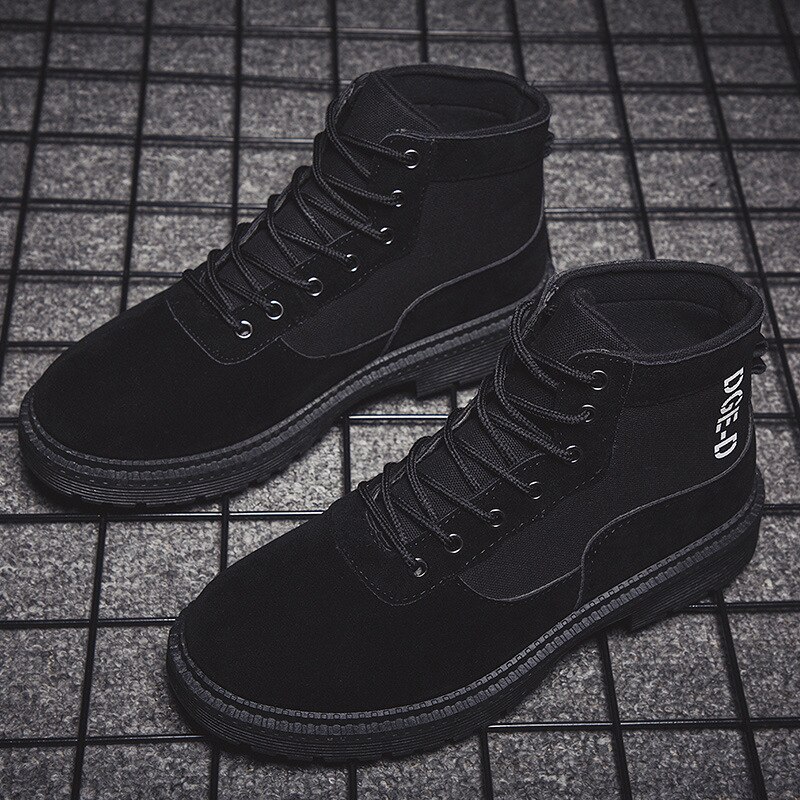 men casual shoes hip hop pu leather Desert boots Locomotive boots Outdoor sports travel shoes