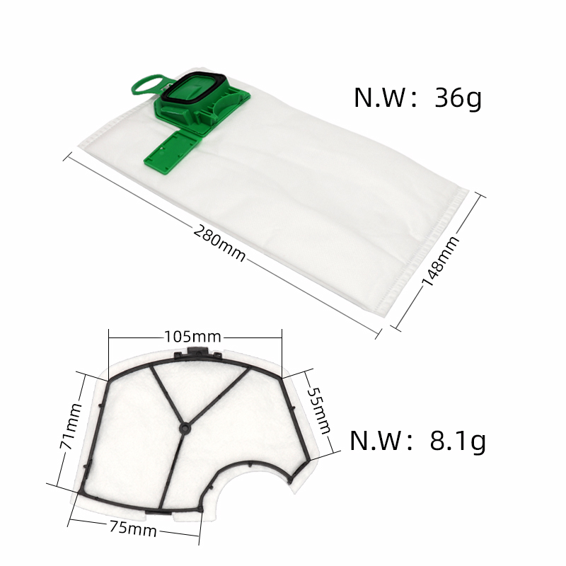 Para Vorwerk Kobold VK140 VK150 Vertical PF 140/150 Kit de repuesto de bolsa de polvo accesorios de repuesto para aspiradora
