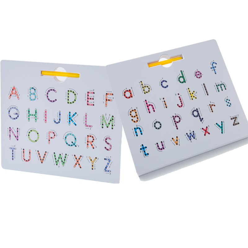 Planche à dessin magnétique alphanumérique tableau d'écriture jouets éducatifs pour enfants Double face couleur lettre numérique boule en acier: A