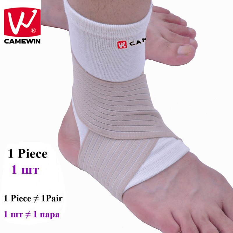 CAMEWIN Enkel Ondersteuning Verstelbare Hoge Elastische Bandage Compressie Breien Sport Protector Basketbal Voetbal Enkel Protector: White