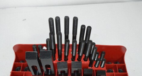 58Pcs Clamping Tools Kit M12 Milling Drilling Machine Studs Clamps 14mm S45C Solid Steel Slot Step Block Set